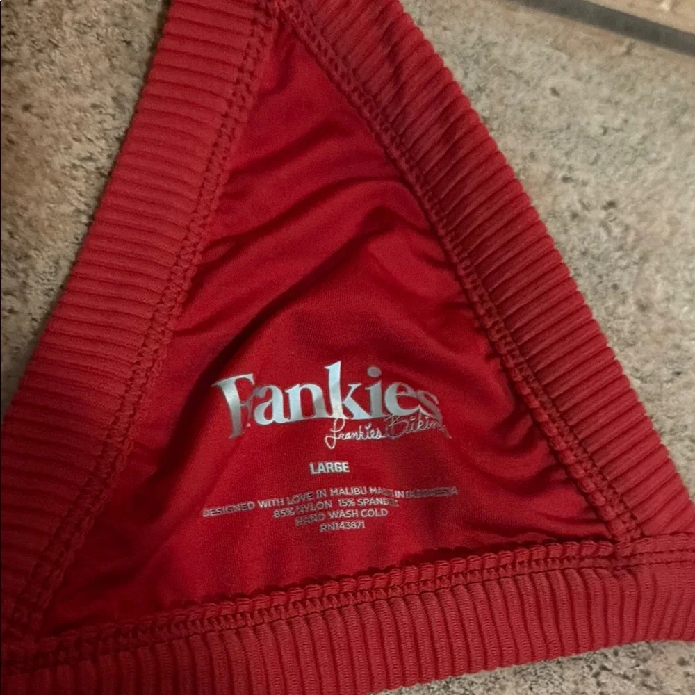 Frankie’s Bikinis Women’s Red Triangle Bikini Set